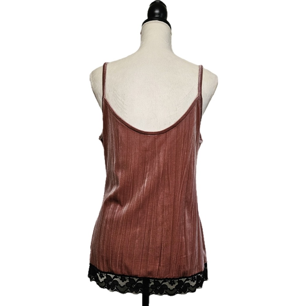 No Boundaries Pink Velvet Black Lace Tank Top Juniors Sz XL 15-17 Y2K Whimsigoth - Picture 3 of 6